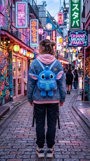 صورة شنطة stich زرقاء